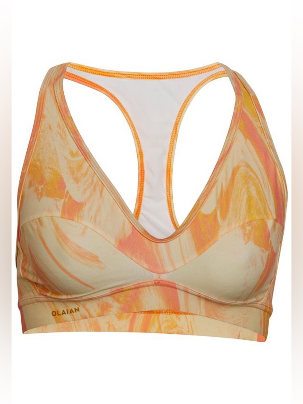 Olian Marbled Peach & Cream Racerback Sports Bra